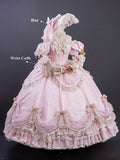 Pink Off-Shoulder Lolita Lace Gown with Ruffles and Bows - Hinana Queena | CoyBunny