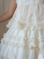 Beige Bow Accents Ruffle Trimming Sweet Lolita Layered-Look Dress | CoyBunny