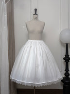 Classic Ivory Puff-Sleeve OP Gown with Sash & Lace Accents - Sleepless Unanswered | CoyBunny