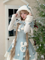 Blue Bunny Ears Hooded Cape | CoyBunny
