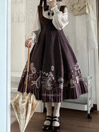 Brown Under Bust Violin and Piano Print Elegant Lolita Dress | CoyBunny