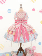 Pastel Sweet Lolita JSK Dress with Polka Dots and Scalloped Hem - Dollet | CoyBunny