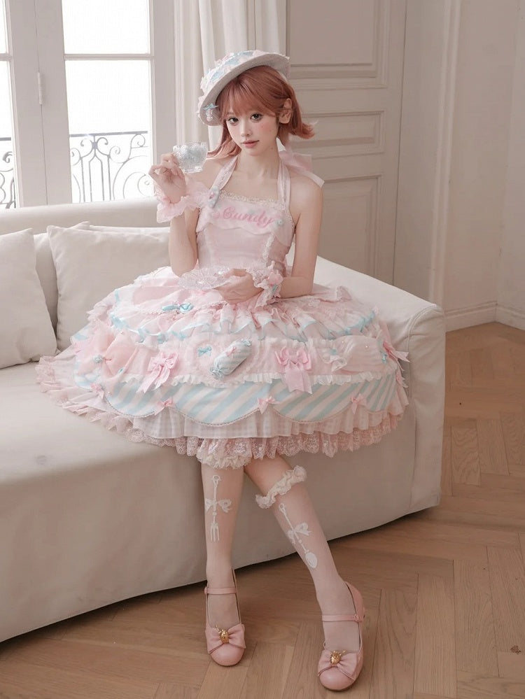 Pink & Blue Sweet Candy-themed Lolita JSK Dress - Meng Fu Zi | CoyBunny