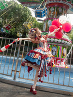 Red and blue bunny circus Sweet Lolita JSK dress ¨C bead decoration