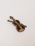 Brown / White Violin Embroidery Brooch | CoyBunny