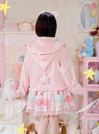 Kawaii Pink Sun Protection Hoodie with Cute Star Accent - NANACO | CoyBunny