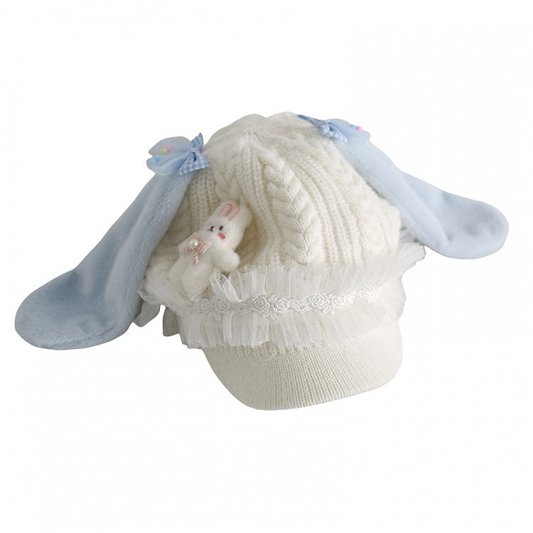 Bunny Ear Beret - Sweet Lolita Plush Bunny Accent in Pink & Blue | CoyBunny