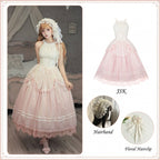 Pink Classic Gradient Lolita JSK Dress with Hairband and Clip - With PUJI | CoyBunny