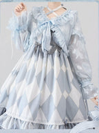 Blue Sweet Lolita Jacket with Ruffle Trim and Balloon Sleeves - Time Memory | CoyBunny