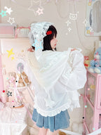 Sweet White Bowknot Sun Protection Jacket with Star Hood - NANACO | CoyBunny