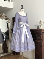 Purple Square Neck Classic Lolita Long Sleeve OP | CoyBunny