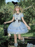 Blue and White Alice OP Dress with Apron - Sheep Puff Atelier | CoyBunny
