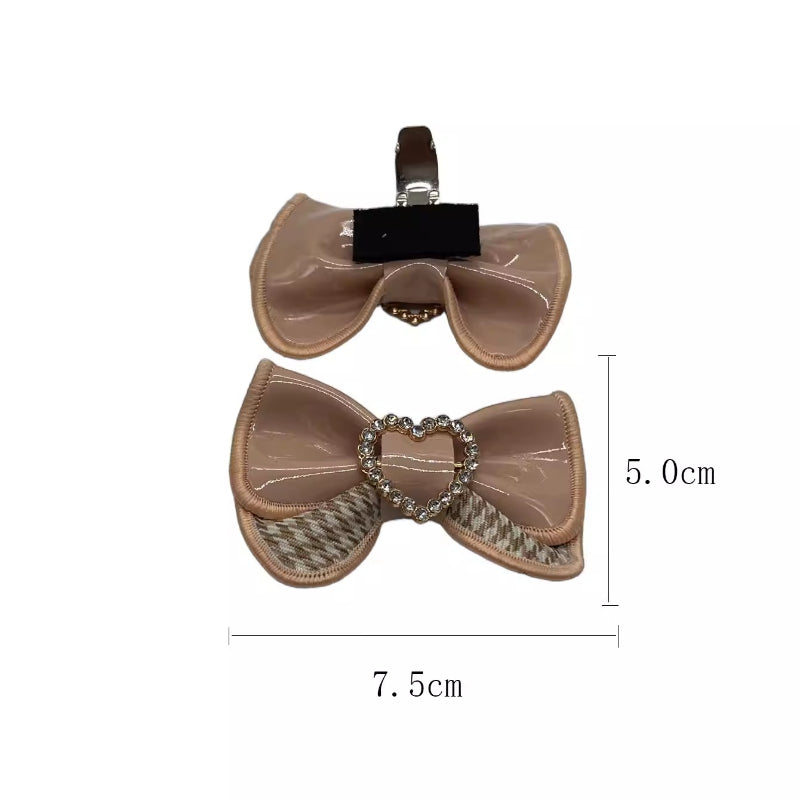 Glossy PU Leather Bow Shoe Clips - Lolita Shoe Accessories | CoyBunny