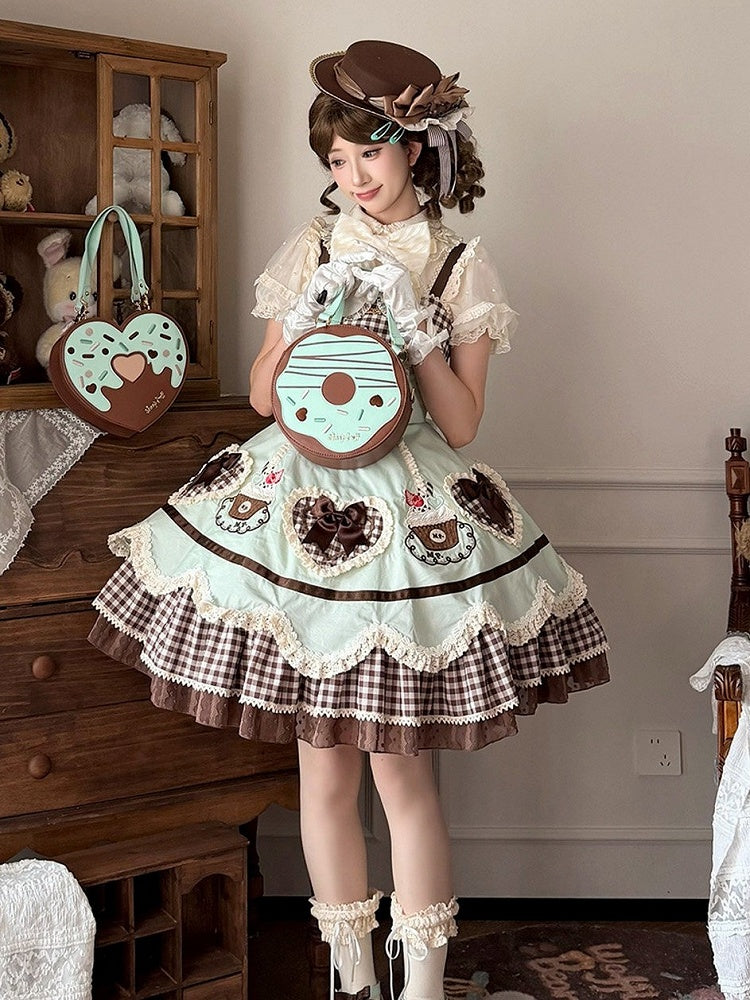 Mint Green Chocolate Donut Design Lolita Handbag - Sheep Puff Bag | CoyBunny