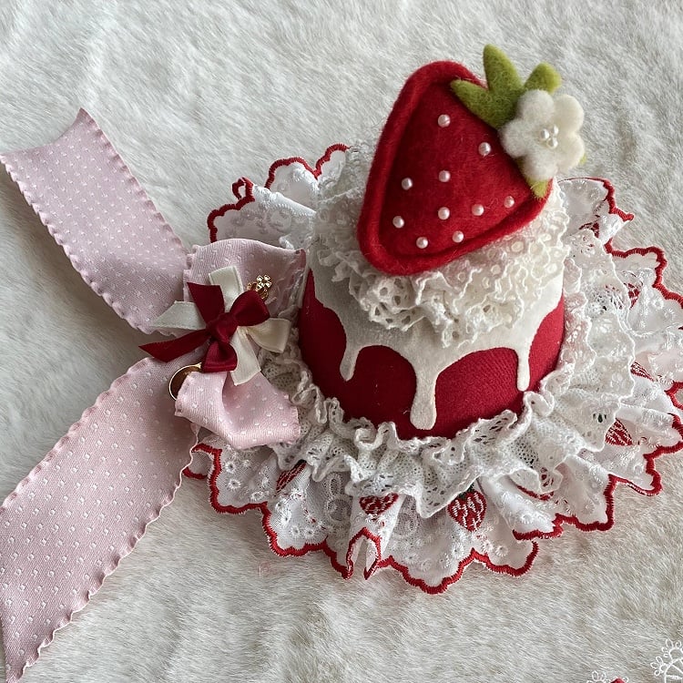 Strawberry Cake Sweet Lolita Mini Hat | CoyBunny
