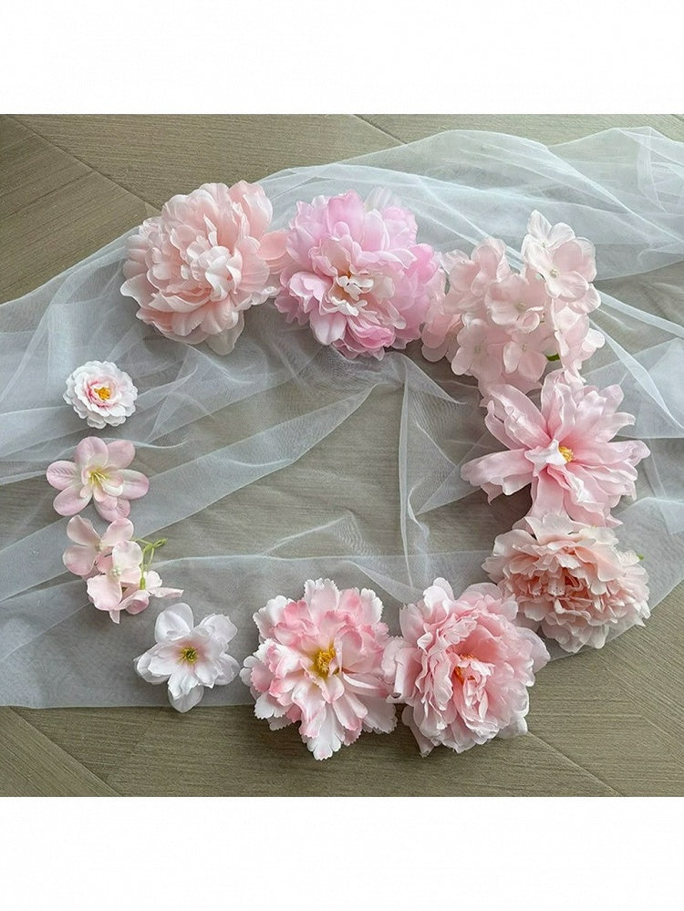 Pink Floral Fantasy Lolita Petticoat with 3D Flowers - Reverie Covenant | CoyBunny