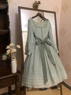 Green Square Neck Classic Lolita Long Sleeve OP | CoyBunny