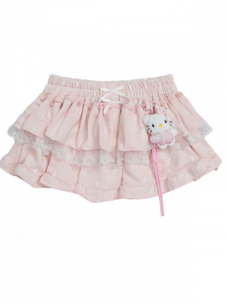Rose Theme Blouse and Layered Skirt Set - Sub Era | CoyBunny