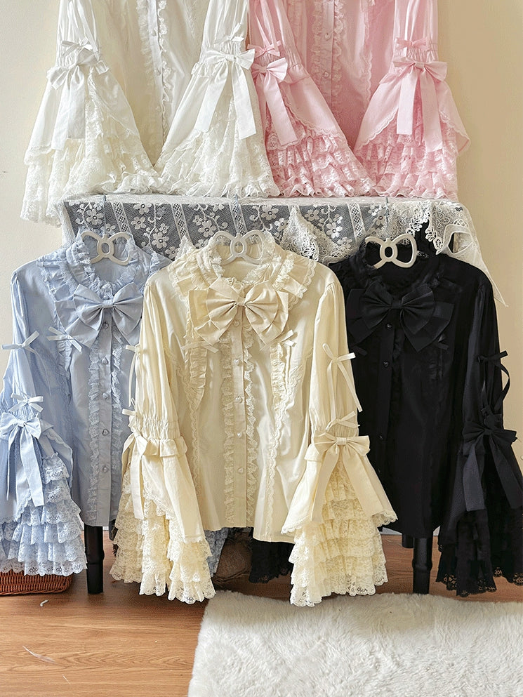 Plus Size Lolita Bell Sleeve Blouse in Multiple Colors by Versatile girl | CoyBunny