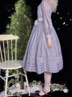 Purple Square Neck Classic Lolita Long Sleeve OP | CoyBunny