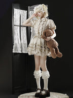 Sweet Blouse and Ruffle Bubble Skirt Set with Cross Straps - Unknown Star | CoyBunny