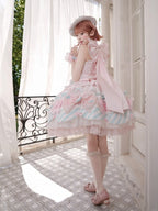 Pink & Blue Sweet Candy-themed Lolita JSK Dress - Meng Fu Zi | CoyBunny