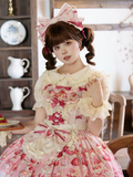 Pink Strawberry Dessert Print Sweet Lolita Bow KC | CoyBunny