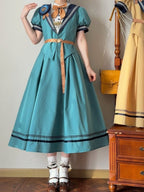 Turquoise Sailor Collar Elegant Lolita Dress - LilyVow | CoyBunny