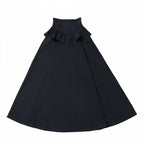 Black Ruffle Trim Long Skirt - PINK SAVIOR | CoyBunny