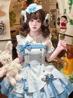 Blue Polka Dot Ruffled Sweet Lolita Jumper Skirt - Sweetheart Dream | CoyBunny