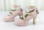 35-40 Classic Vintage Sweet Lolita Cute Bowknot Cross Strap Shoes | CoyBunny