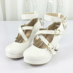 35-40 Classic Vintage Sweet Lolita Cute Bowknot Cross Strap Shoes | CoyBunny