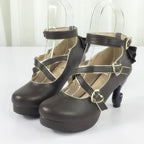 35-40 Classic Vintage Sweet Lolita Cute Bowknot Cross Strap Shoes | CoyBunny