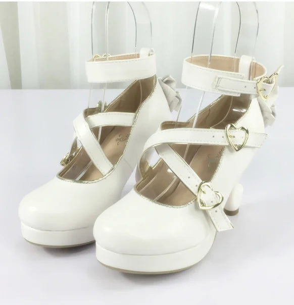 35-40 Classic Vintage Sweet Lolita Cute Bowknot Cross Strap Shoes | CoyBunny