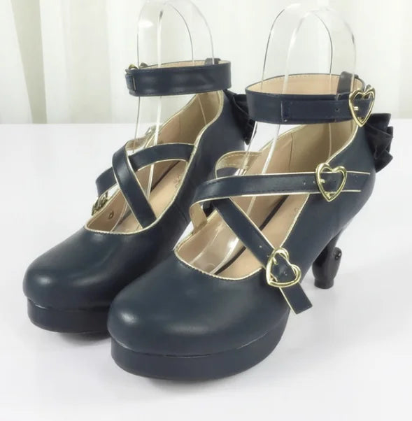 35-40 Classic Vintage Sweet Lolita Cute Bowknot Cross Strap Shoes | CoyBunny