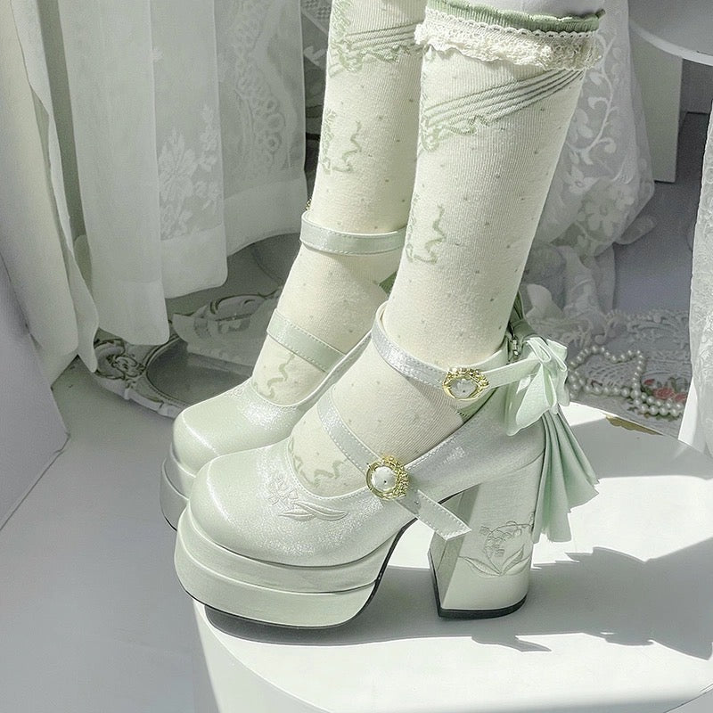 Fairy Lily Lolita Satin Mary Jane Shoes | CoyBunny