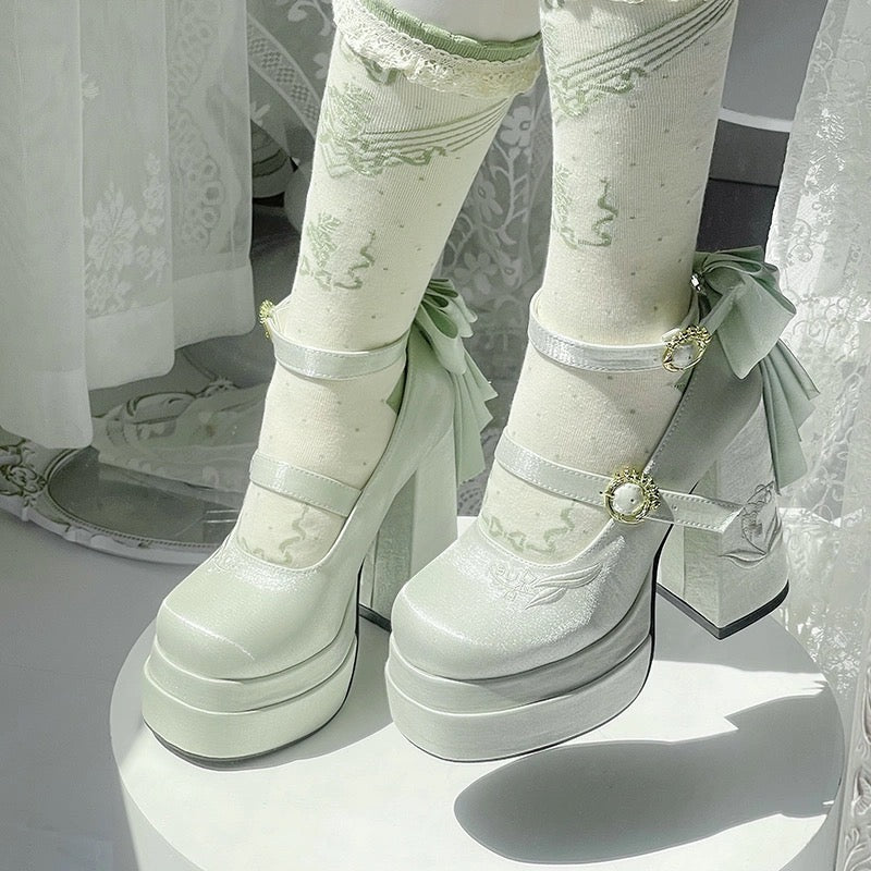 Fairy Lily Lolita Satin Mary Jane Shoes | CoyBunny