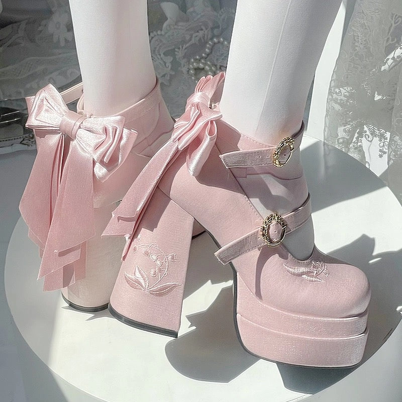 Fairy Lily Lolita Satin Mary Jane Shoes | CoyBunny