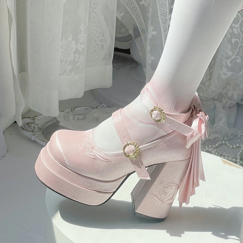 Fairy Lily Lolita Satin Mary Jane Shoes | CoyBunny