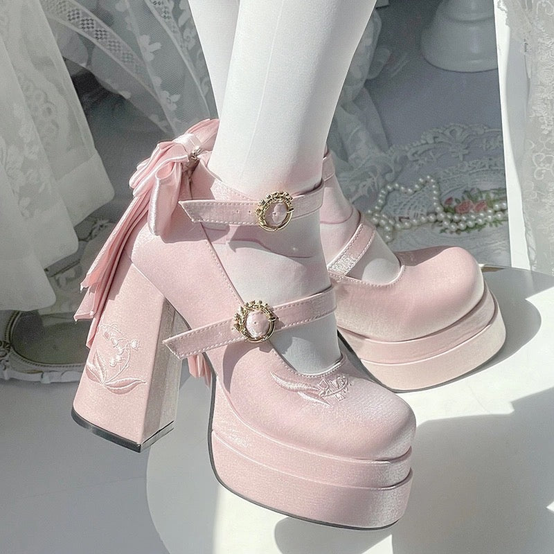 Fairy Lily Lolita Satin Mary Jane Shoes | CoyBunny
