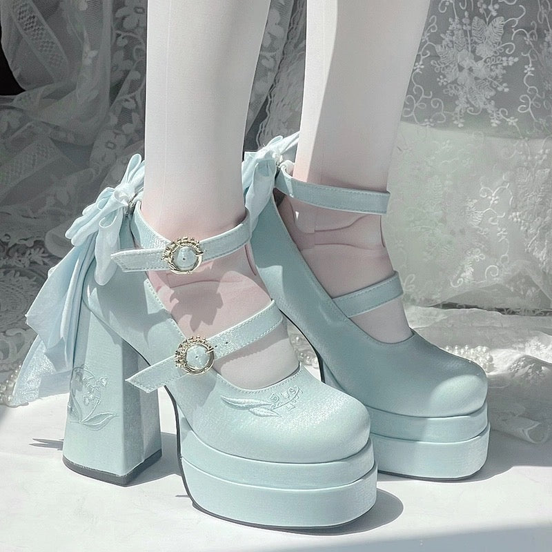 Fairy Lily Lolita Satin Mary Jane Shoes | CoyBunny