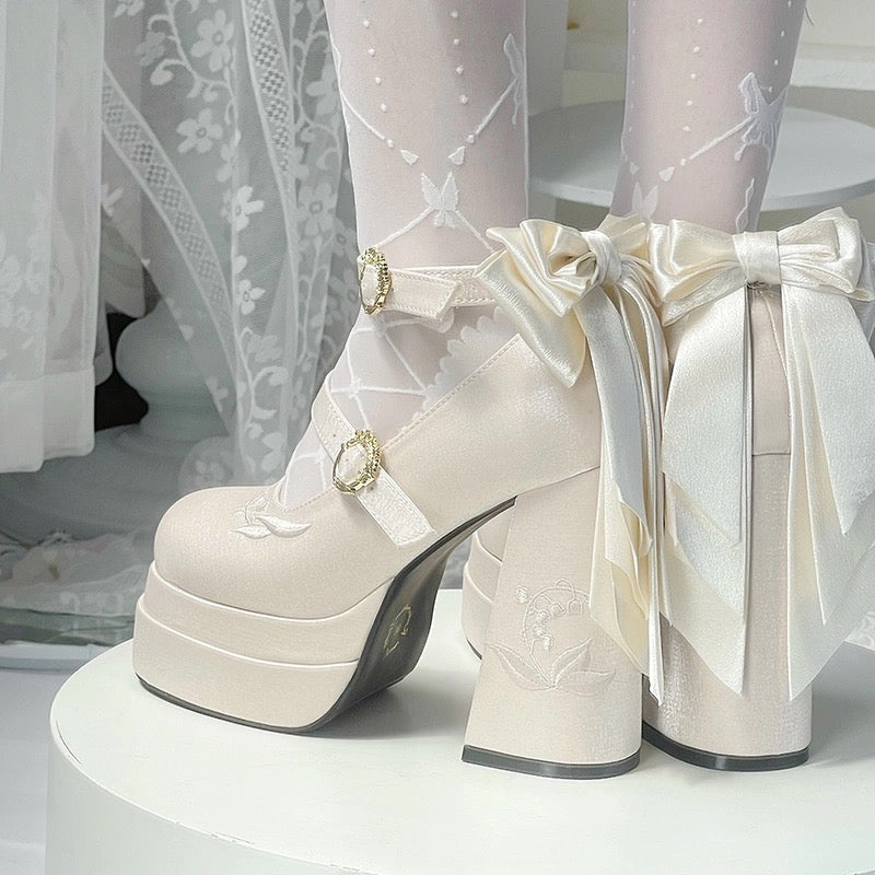 Fairy Lily Lolita Satin Mary Jane Shoes | CoyBunny