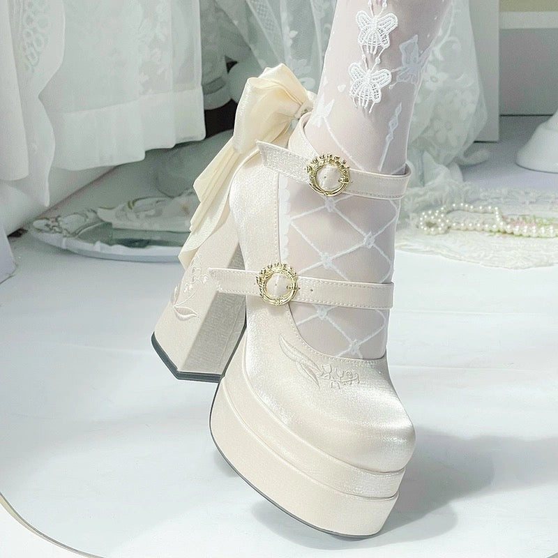 Fairy Lily Lolita Satin Mary Jane Shoes | CoyBunny