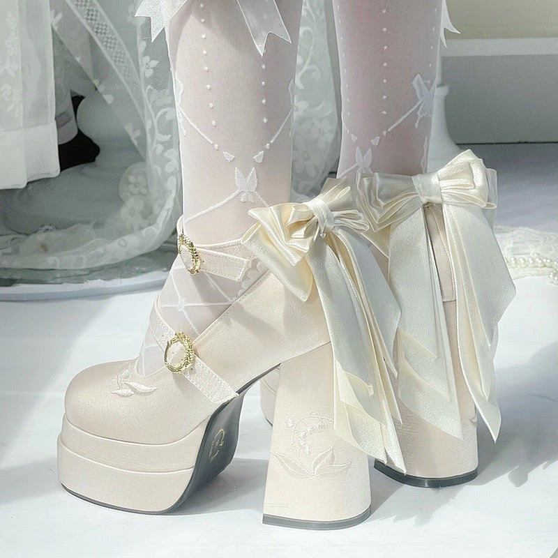 Fairy Lily Lolita Satin Mary Jane Shoes | CoyBunny
