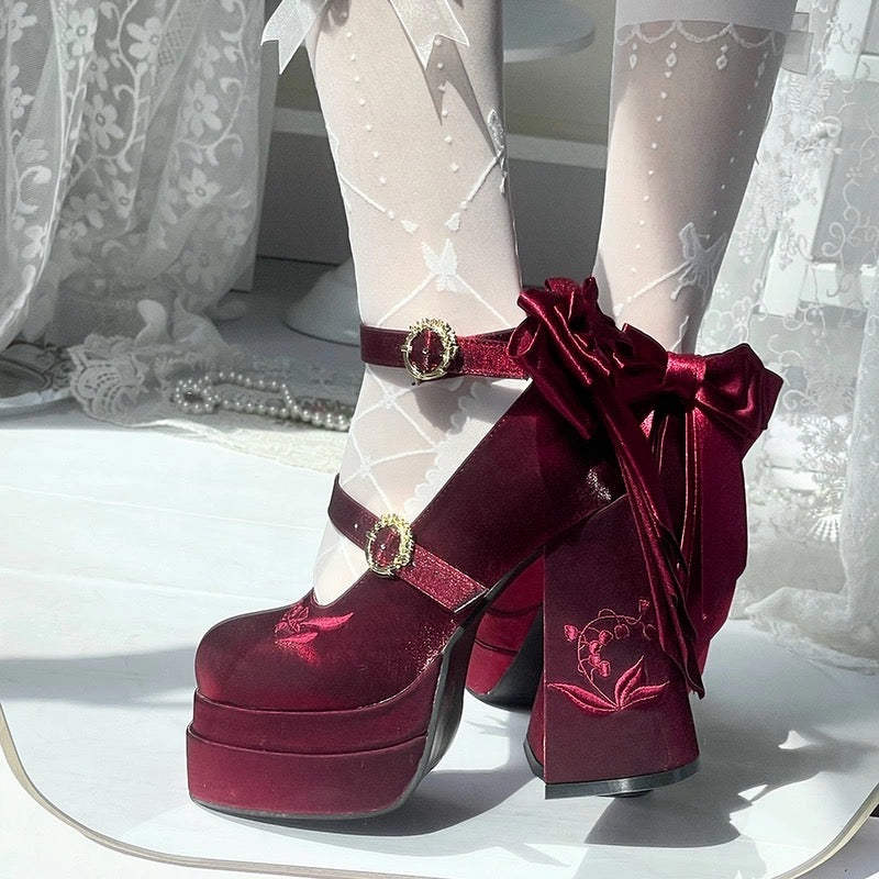 Fairy Lily Lolita Satin Mary Jane Shoes | CoyBunny