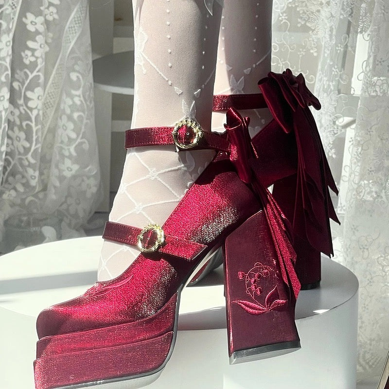 Fairy Lily Lolita Satin Mary Jane Shoes | CoyBunny