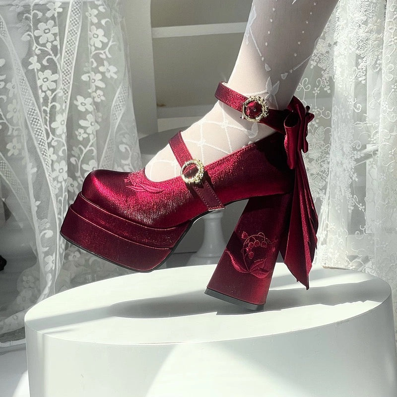 Fairy Lily Lolita Satin Mary Jane Shoes | CoyBunny