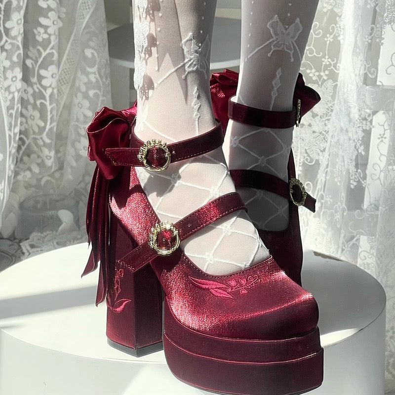 Fairy Lily Lolita Satin Mary Jane Shoes | CoyBunny