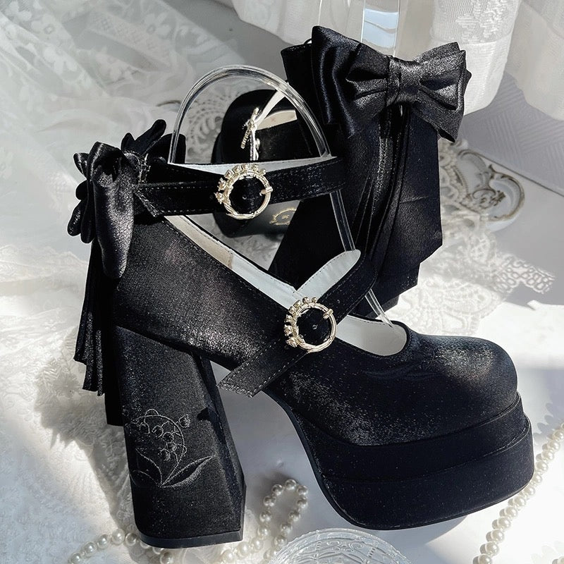 Fairy Lily Lolita Satin Mary Jane Shoes | CoyBunny