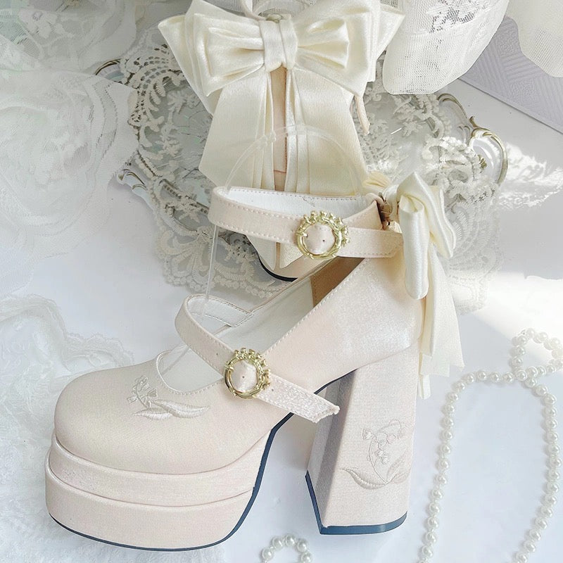 Fairy Lily Lolita Satin Mary Jane Shoes | CoyBunny
